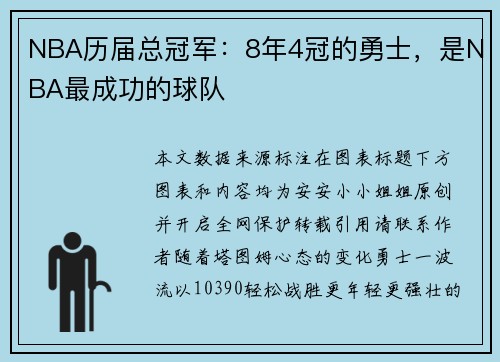 NBA历届总冠军：8年4冠的勇士，是NBA最成功的球队